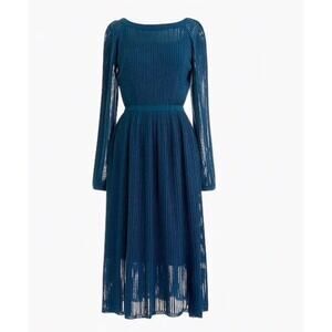 J. Crew | Dresses | New J Crew Point Sur Ribbed Sweater Dress Size Small  Teal Blue Midi Long Sleeve | Poshmark